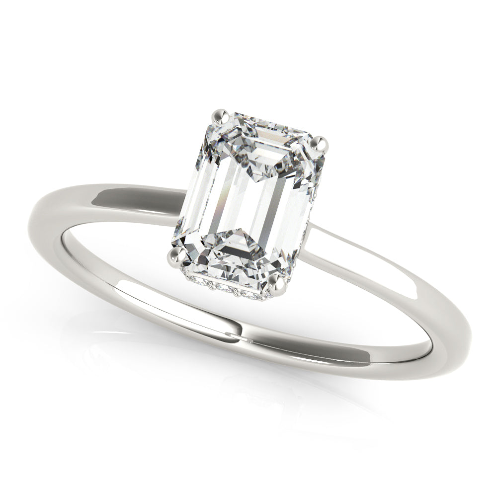 Aimee Emerald Diamond Solitaire Engagement Ring-VIRABYANI